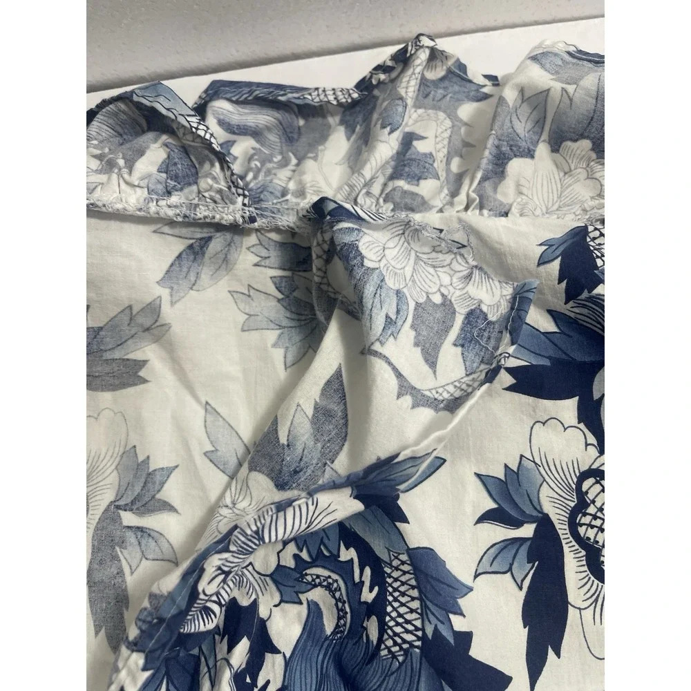 Vintage Ralph Lauren Nanking Standard 2 Shams Porcelain Dragon Blue White Ruffle